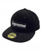 New Era×SUPREMEニューエラ×シュプリーム）の古着「コーデュロイキャップ」｜ブラック