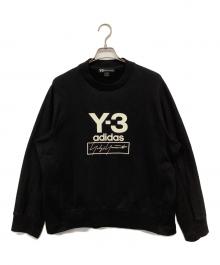 Y-3（ワイスリー）の古着「プリントスウェット　STACKED LOGO CREW SWEATER」｜ブラック