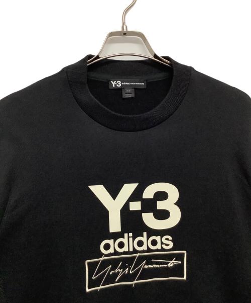 Y-3（ワイスリー）Y-3 (ワイスリー) プリントスウェット　STACKED LOGO CREW SWEATER ブラック サイズ:Mの古着・服飾アイテム