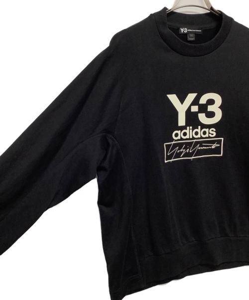Y-3（ワイスリー）Y-3 (ワイスリー) プリントスウェット　STACKED LOGO CREW SWEATER ブラック サイズ:Mの古着・服飾アイテム