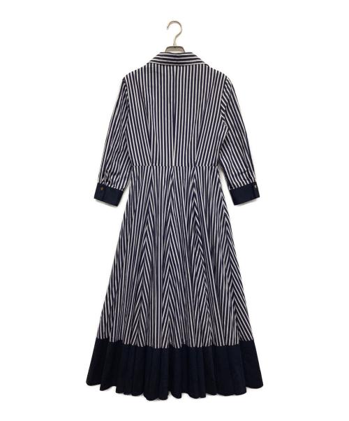 JENNE（ジェンヌ）JENNE (ジェンヌ) 長袖ワンピース ネイビー×ホワイト サイズ:Mの古着・服飾アイテム