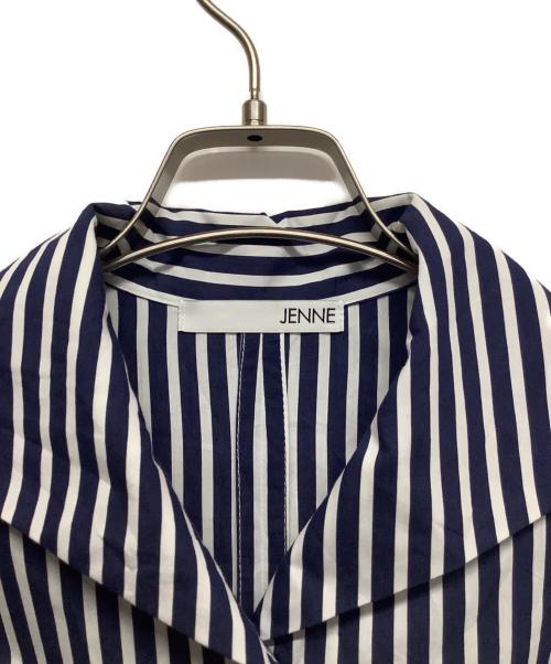 JENNE（ジェンヌ）JENNE (ジェンヌ) 長袖ワンピース ネイビー×ホワイト サイズ:Mの古着・服飾アイテム