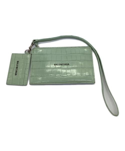 BALENCIAGA（バレンシアガ）BALENCIAGA (バレンシアガ) カードケース付キャッシュポーチ グリーンの古着・服飾アイテム