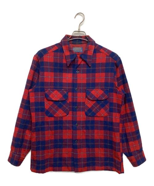 PENDLETON（ペンドルトン）PENDLETON (ペンドルトン) 長袖シャツ　ヴィンテージ　ボードシャツ レッド×ブルー サイズ:Mの古着・服飾アイテム