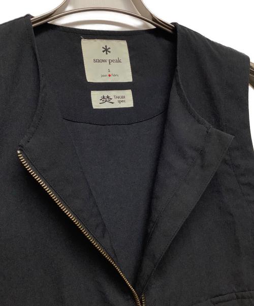 Snow peak（スノーピーク）Snow peak (スノーピーク) ベスト　TAKIBI Weather Cloth Vest ブラック サイズ:Sの古着・服飾アイテム