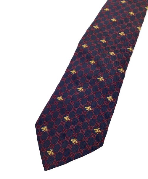 GUCCI（グッチ）GUCCI (グッチ) ネクタイ ネイビー×レッド サイズ:148x7cmの古着・服飾アイテム