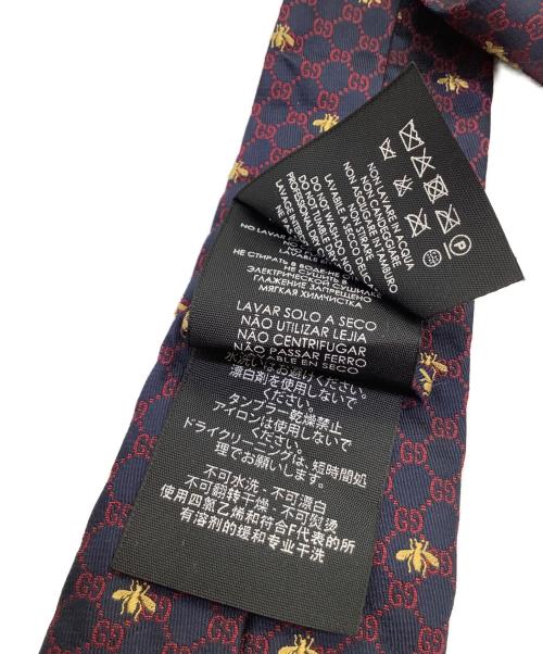 GUCCI（グッチ）GUCCI (グッチ) ネクタイ ネイビー×レッド サイズ:148x7cmの古着・服飾アイテム