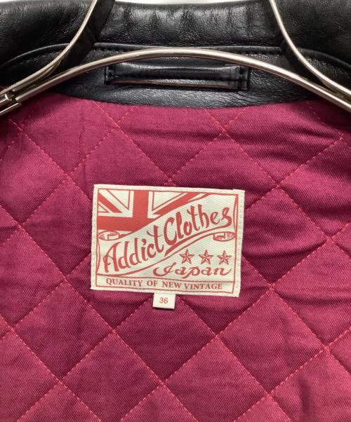 ADDICT CLOTHES（アディクト クローズ）ADDICT CLOTHES (アディクト クローズ) ダブルライダースジャケット サイズ:36の古着・服飾アイテム