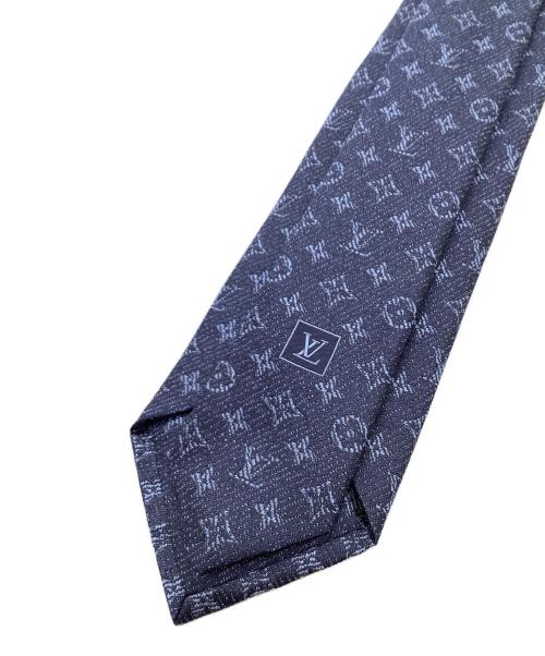 LOUIS VUITTON（ルイ ヴィトン）LOUIS VUITTON (ルイ ヴィトン) シルクネクタイ　クラヴァット ホワット ア モノグラム・ネクタイ ネイビー サイズ:記載無しの古着・服飾アイテム