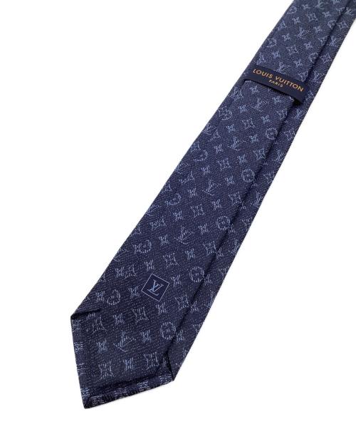LOUIS VUITTON（ルイ ヴィトン）LOUIS VUITTON (ルイ ヴィトン) シルクネクタイ　クラヴァット ホワット ア モノグラム・ネクタイ ネイビー サイズ:記載無しの古着・服飾アイテム