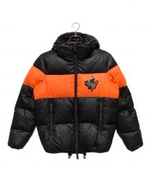 DSQUARED2（ディースクエアード）の古着「Nylon Hooded Puffer」｜ブラック×オレンジ