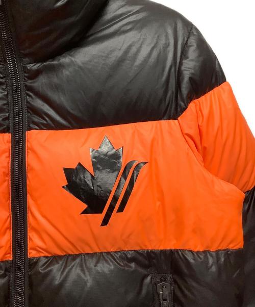 DSQUARED2（ディースクエアード）DSQUARED2 (ディースクエアード) Nylon Hooded Puffer ブラック×オレンジ サイズ:42の古着・服飾アイテム