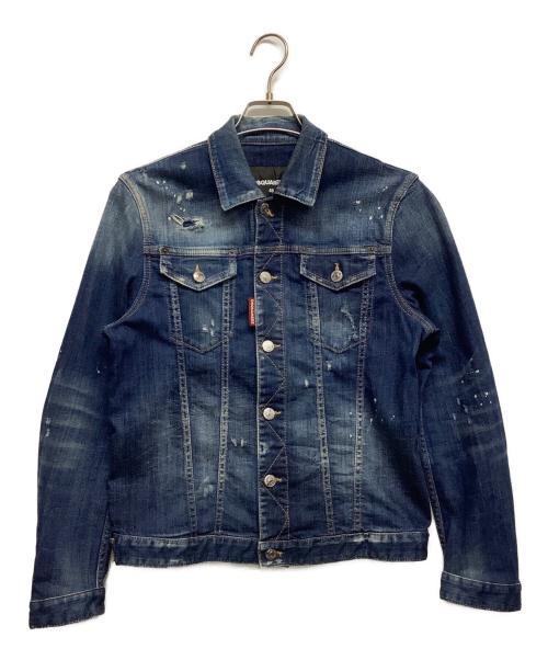 DSQUARED2（ディースクエアード）DSQUARED2 (ディースクエアード) ダメージ加工ウォッシュドデニムジャケット サイズ:48の古着・服飾アイテム