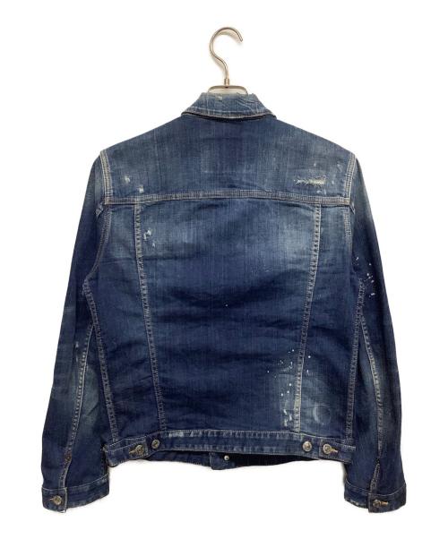DSQUARED2（ディースクエアード）DSQUARED2 (ディースクエアード) ダメージ加工ウォッシュドデニムジャケット サイズ:48の古着・服飾アイテム