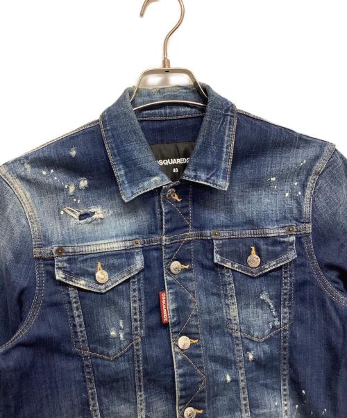 DSQUARED2（ディースクエアード）DSQUARED2 (ディースクエアード) ダメージ加工ウォッシュドデニムジャケット サイズ:48の古着・服飾アイテム