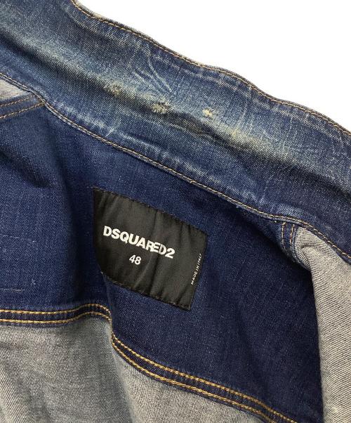 DSQUARED2（ディースクエアード）DSQUARED2 (ディースクエアード) ダメージ加工ウォッシュドデニムジャケット サイズ:48の古着・服飾アイテム