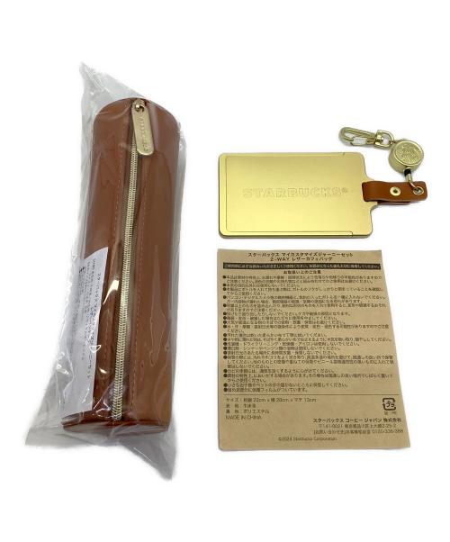 STARBUCKS COFFEE（スターバックス コーヒー）STARBUCKS COFFEE (スターバックス コーヒー) 2WAYショルダーバッグ　スターバックス マイカスタマイズジャーニー セット レザーバック キャメルの古着・服飾アイテム