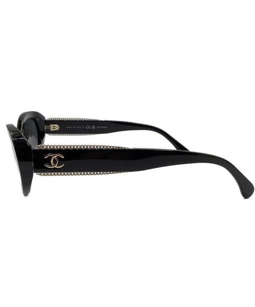 CHANEL（シャネル）CHANEL (シャネル) サングラス　オーバルシェイプサングラス　CHANEL ブラック サイズ:54□18の古着・服飾アイテム