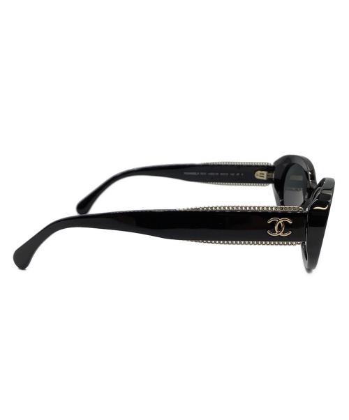 CHANEL（シャネル）CHANEL (シャネル) サングラス　オーバルシェイプサングラス　CHANEL ブラック サイズ:54□18の古着・服飾アイテム