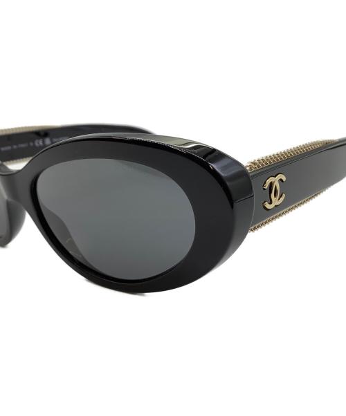 CHANEL（シャネル）CHANEL (シャネル) サングラス　オーバルシェイプサングラス　CHANEL ブラック サイズ:54□18の古着・服飾アイテム