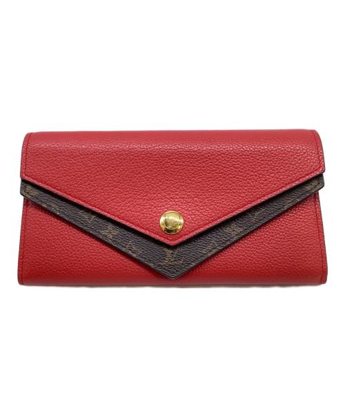LOUIS VUITTON（ルイ ヴィトン）LOUIS VUITTON (ルイ ヴィトン) ポルトフォイユ・ドゥブルV ブラウン×レッドの古着・服飾アイテム