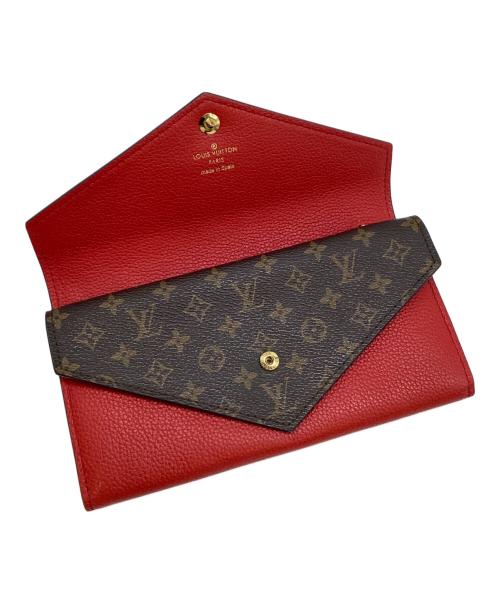 LOUIS VUITTON（ルイ ヴィトン）LOUIS VUITTON (ルイ ヴィトン) ポルトフォイユ・ドゥブルV ブラウン×レッドの古着・服飾アイテム
