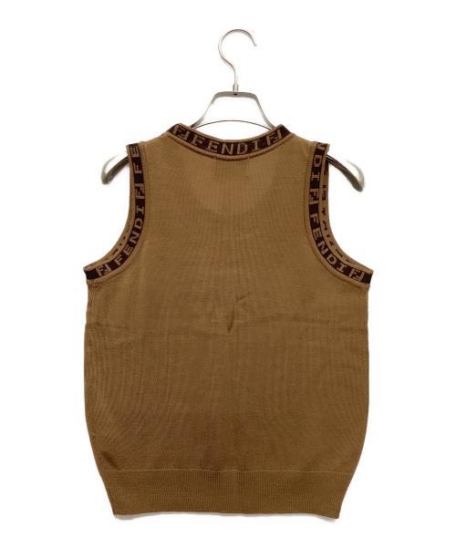 FENDI JEANS（フェンディ ジーンズ）FENDI JEANS (フェンディ ジーンズ) ノースリーブカットソー ブラウン サイズ:FREEの古着・服飾アイテム