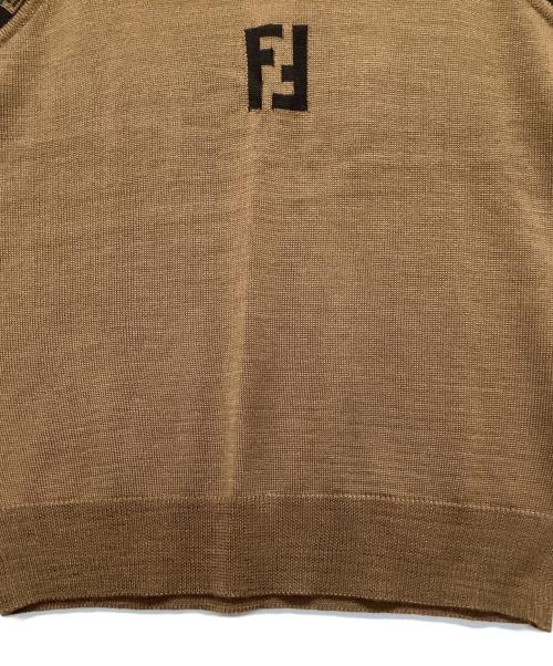 FENDI JEANS（フェンディ ジーンズ）FENDI JEANS (フェンディ ジーンズ) ノースリーブカットソー ブラウン サイズ:FREEの古着・服飾アイテム