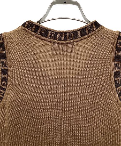 FENDI JEANS（フェンディ ジーンズ）FENDI JEANS (フェンディ ジーンズ) ノースリーブカットソー ブラウン サイズ:FREEの古着・服飾アイテム