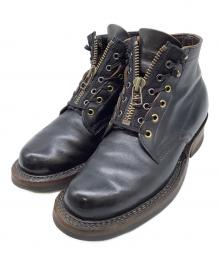 WHITE'S BOOTS（ホワイツブーツ）の古着「レザーブーツ　クロムエクセルレザー フロントジップカスタム　セミドレス」｜ブラック×ブラウン