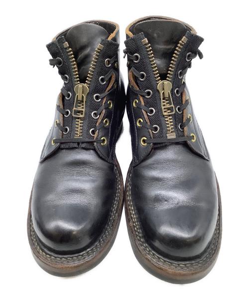 WHITE'S BOOTS（ホワイツブーツ）WHITE'S BOOTS (ホワイツブーツ) レザーブーツ　クロムエクセルレザー フロントジップカスタム　セミドレス ブラック×ブラウン サイズ:8 1/2 Eの古着・服飾アイテム