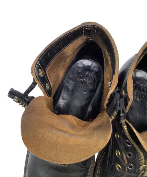 WHITE'S BOOTS（ホワイツブーツ）WHITE'S BOOTS (ホワイツブーツ) レザーブーツ　クロムエクセルレザー フロントジップカスタム　セミドレス ブラック×ブラウン サイズ:8 1/2 Eの古着・服飾アイテム