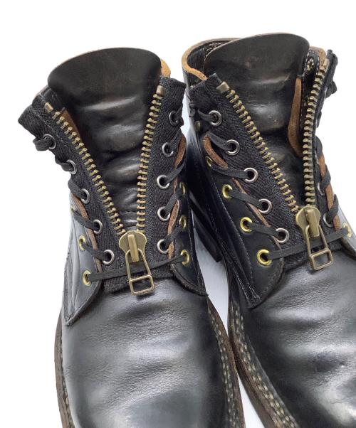 WHITE'S BOOTS（ホワイツブーツ）WHITE'S BOOTS (ホワイツブーツ) レザーブーツ　クロムエクセルレザー フロントジップカスタム　セミドレス ブラック×ブラウン サイズ:8 1/2 Eの古着・服飾アイテム