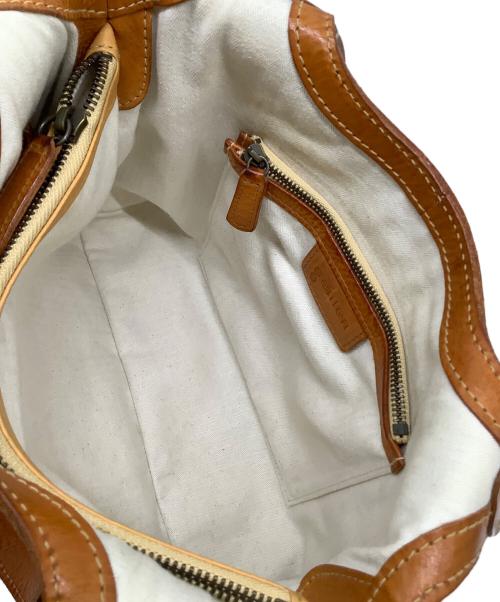 genten（ゲンテン）genten (ゲンテン) レザーハンドバッグ ブラウンの古着・服飾アイテム