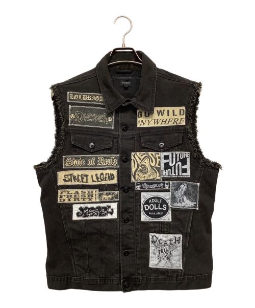 DIESEL（ディーゼル）DIESEL (ディーゼル) デニムベスト ブラック サイズ:Lの古着・服飾アイテム