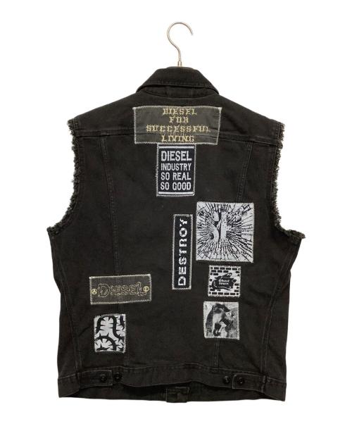 DIESEL（ディーゼル）DIESEL (ディーゼル) デニムベスト ブラック サイズ:Lの古着・服飾アイテム
