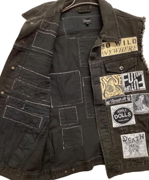 DIESEL（ディーゼル）DIESEL (ディーゼル) デニムベスト ブラック サイズ:Lの古着・服飾アイテム