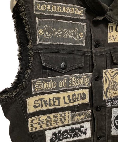 DIESEL（ディーゼル）DIESEL (ディーゼル) デニムベスト ブラック サイズ:Lの古着・服飾アイテム