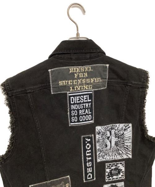 DIESEL（ディーゼル）DIESEL (ディーゼル) デニムベスト ブラック サイズ:Lの古着・服飾アイテム