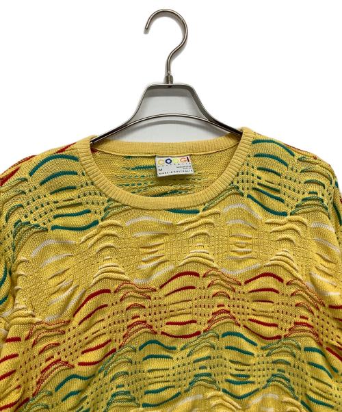 Coogi（クージー）Coogi (クージー) 3Dニット イエロー サイズ:Mの古着・服飾アイテム