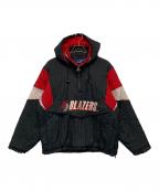 STARTERスターター）の古着「ハーフジップジャケット BLAZERS」｜レッド×ブラック