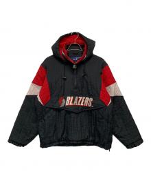 STARTER（スターター）の古着「ハーフジップジャケット BLAZERS」｜レッド×ブラック