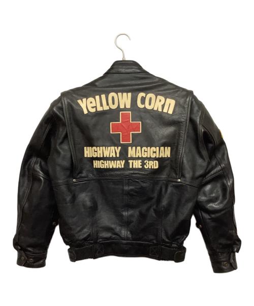 YELLOW CORN（イエローコーン）YELLOW CORN (イエローコーン) ライダースジャケット ブラック サイズ:Lの古着・服飾アイテム
