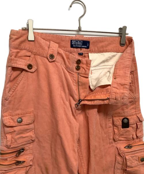 POLO RALPH LAUREN（ポロ・ラルフローレン）POLO RALPH LAUREN (ポロ・ラルフローレン) マルチポケットコーデュロイカーゴパンツ ピンク サイズ:32の古着・服飾アイテム