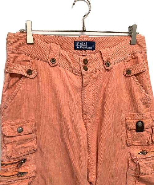 POLO RALPH LAUREN（ポロ・ラルフローレン）POLO RALPH LAUREN (ポロ・ラルフローレン) マルチポケットコーデュロイカーゴパンツ ピンク サイズ:32の古着・服飾アイテム