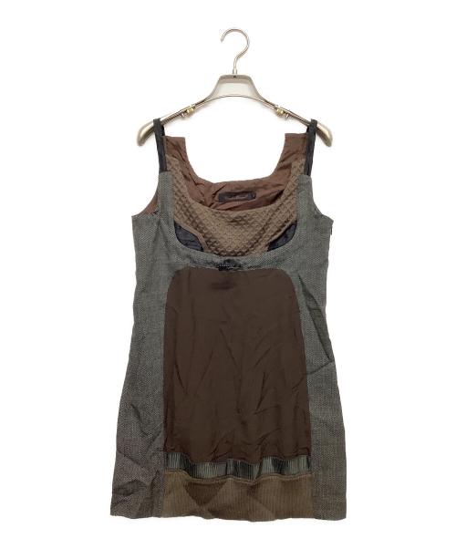 UNDERCOVER（アンダーカバー）UNDERCOVER (アンダーカバー) キャミソールワンピース グレー×ブラウン サイズ:1の古着・服飾アイテム