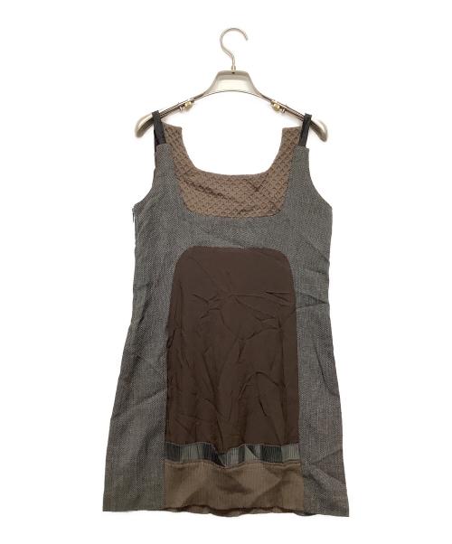 UNDERCOVER（アンダーカバー）UNDERCOVER (アンダーカバー) キャミソールワンピース グレー×ブラウン サイズ:1の古着・服飾アイテム
