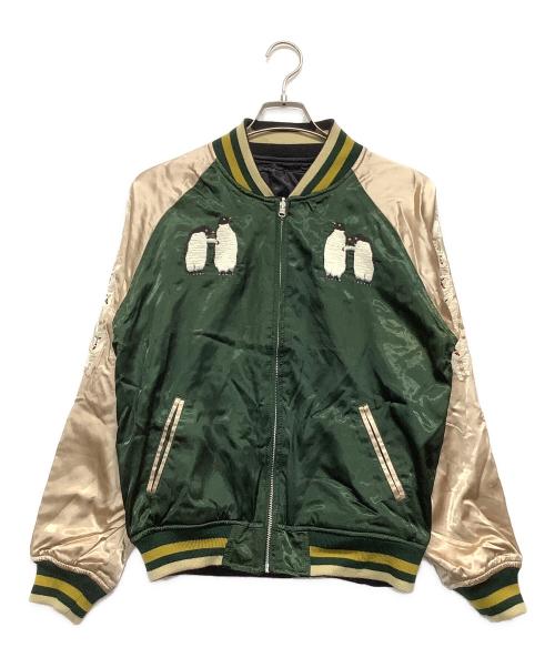 HOUSTON（ヒューストン）HOUSTON (ヒューストン) スカジャン グリーン×ベージュ サイズ:M 未使用品の古着・服飾アイテム