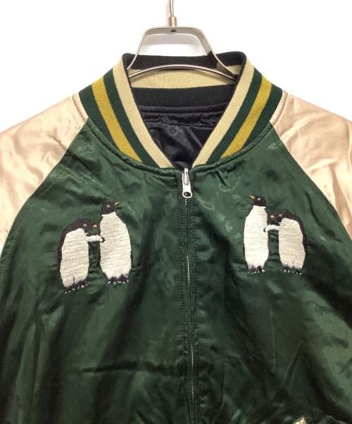 HOUSTON（ヒューストン）HOUSTON (ヒューストン) スカジャン グリーン×ベージュ サイズ:M 未使用品の古着・服飾アイテム