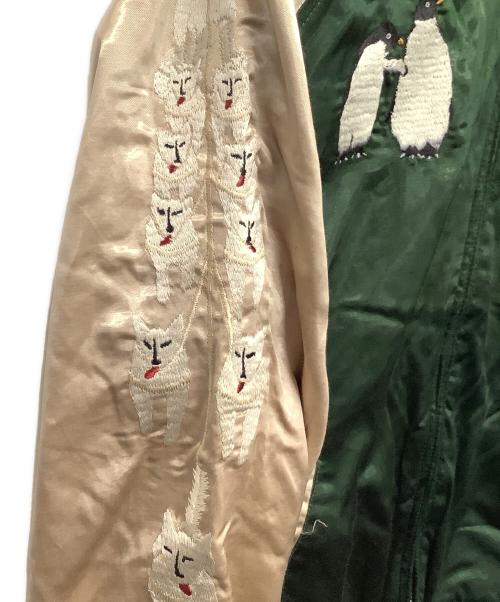 HOUSTON（ヒューストン）HOUSTON (ヒューストン) スカジャン グリーン×ベージュ サイズ:M 未使用品の古着・服飾アイテム